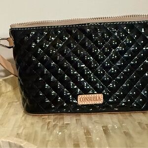 Consuela Black Quilted Patent Jax your way shoulder bag.